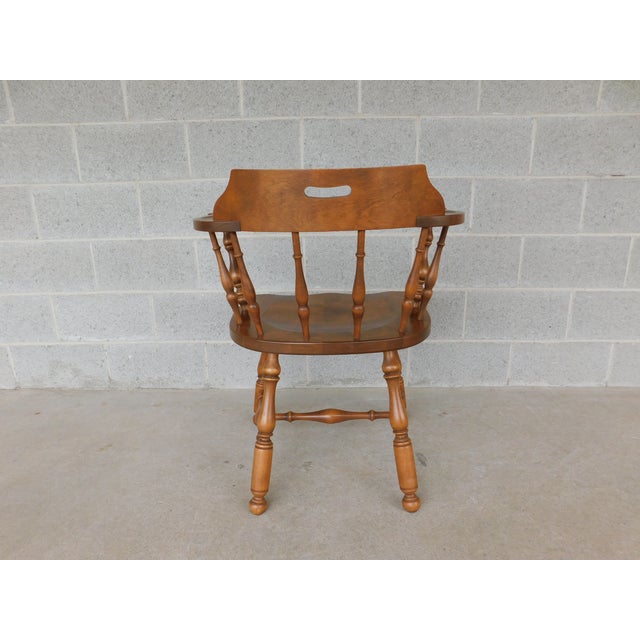 Ethan Allen Heirloom Nutmeg Captain Windsor Arm Chair 10-6531 For Sale - Image 10 of 14