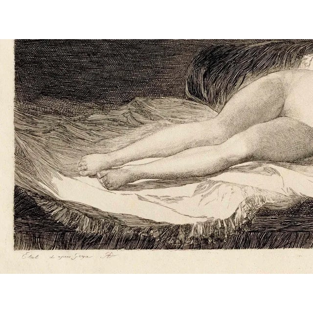 Modern Antoine-François Dezarrois after Goya, Maja Desnuda, Etching, Late 19th Century For Sale - Image 3 of 5