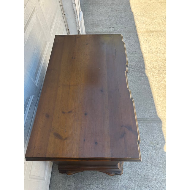 Mid 20th Century Vintage Spanish Revival Bachelor Chest | Chest of Drawers | Burl Wood Style Dresser For Sale - Image 5 of 12