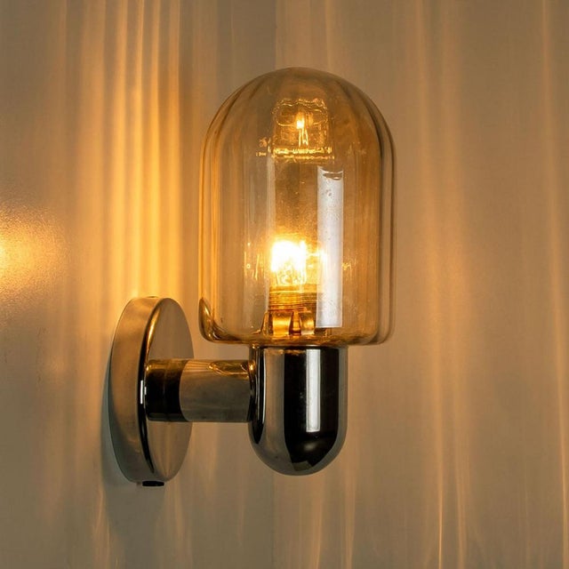 Silver Chrome Wall Lights with Smoked Glass from Markslöjd, Sweden, 1970s, Set of 2 For Sale - Image 10 of 14