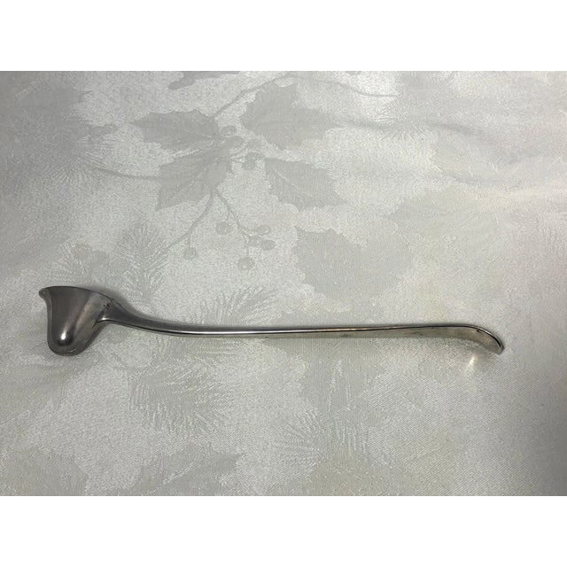 Hollywood Regency Vintage Mid 20th Century Long Handle Silver Candle Snuffer For Sale - Image 3 of 4