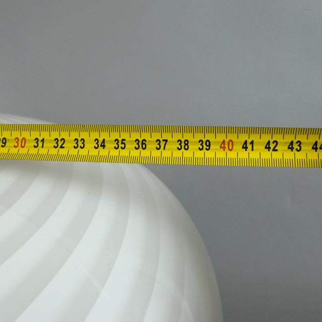 Large Vintage Sphere Table Lamp with Swirl Murano Glass and Brass Base, 1970s For Sale - Image 10 of 11