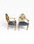 Blue Pair of Vintage Neoclassical Painted & Gilt Louis XVI Style Armchairs With Hand-Painted Medallion Backs For Sale - Image 8 of 15