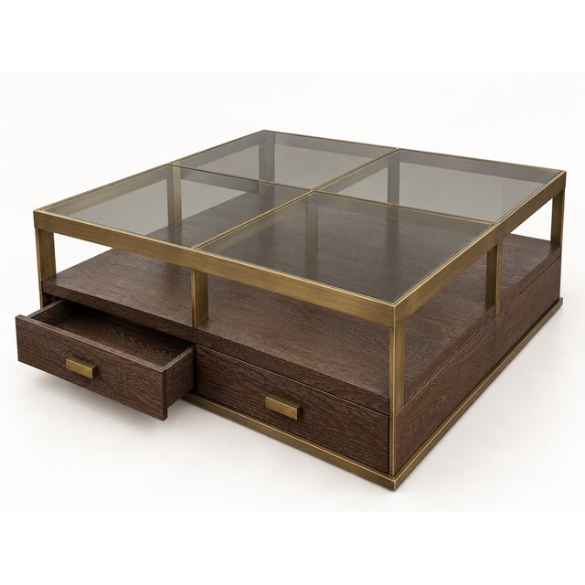 Compton Cocktail Table by Lillian August — An elegant square cocktail table combining timeless materials and refined...