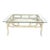 1970's Vintage Ficks Reed Rattan Circular Off White Small Glass Top Coffee Table For Sale