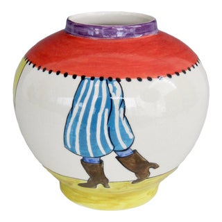 1980s Jane Willingale English Ceramic Loudware Vase For Sale