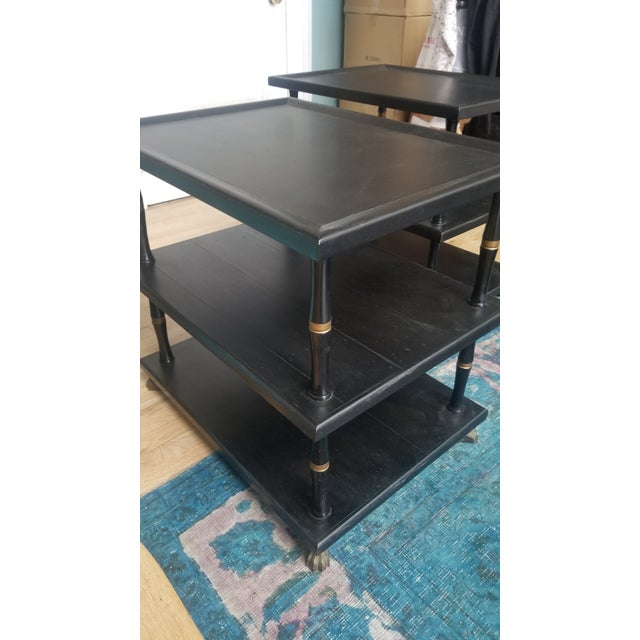 Early 20th Century Hollywood Regency 3-Tier Side Tables - a Pair For Sale - Image 5 of 11