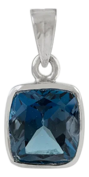 Classic 925 Sterling Silver Pendant in 6.5 Ct Natural London Blue Topaz