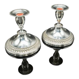 1950's Pair of Vintage Low Candlesticks