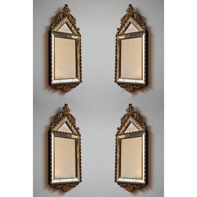 1940s Acanthus Pediment Mirrors by Pierre Dariel, 1940s, Set of 4 For Sale - Image 5 of 5