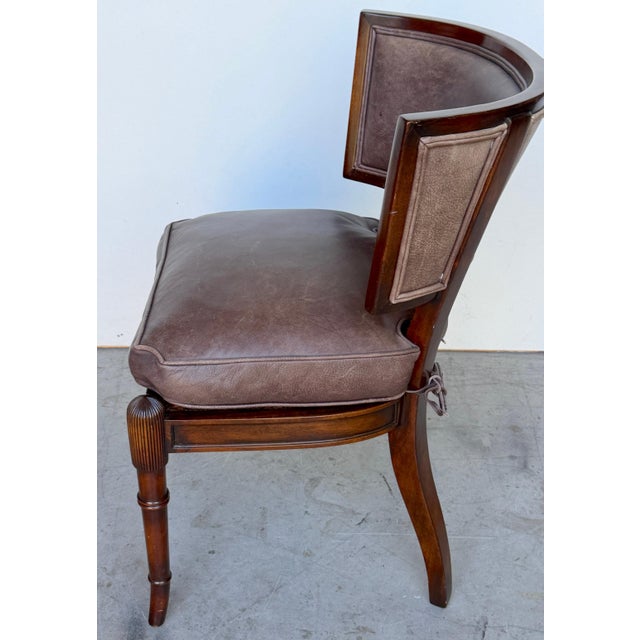 Pair of Neoclassical Klismos Chairs with Caned Seats and Leather Cushions For Sale - Image 15 of 16
