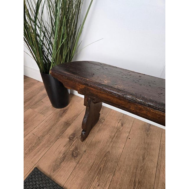 Wood Antique Rustic Italian Bench, 1890s For Sale - Image 7 of 10