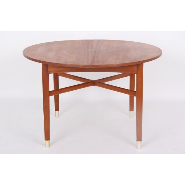 Vintage Danish Teak & Brass Dining Table, 1950s For Sale - Image 11 of 11