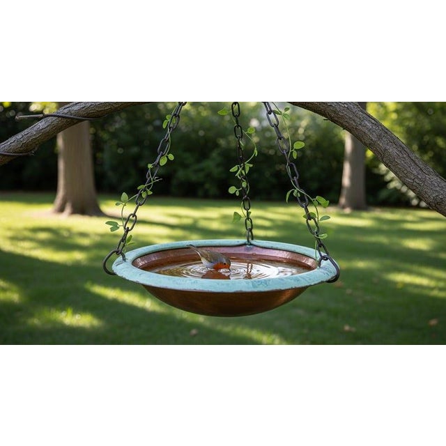 Handmade Hammered Copper Bird Bath Bowl For Sale - Image 6 of 6