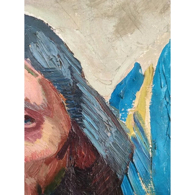 Modern Mady Epstein, Portrait du poète russe Ivanov, Oil on Canvas, Framed For Sale - Image 3 of 9