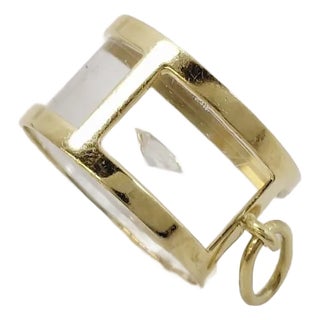 18k + Diamond Minimalist Pendant For Sale