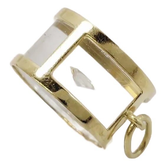 18k + Diamond Minimalist Pendant For Sale