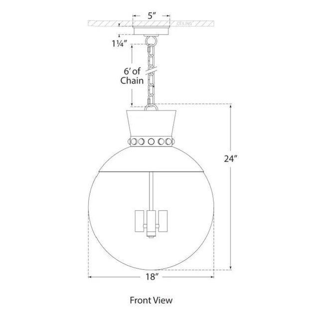 Traditional Julie Neill for Visual Comfort Signature Lucia Large Pendant in Celadon & Gild with Clear Glass For Sale - Image 3 of 3