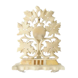 Antique Carved Alabaster Pocket Watch Stand
