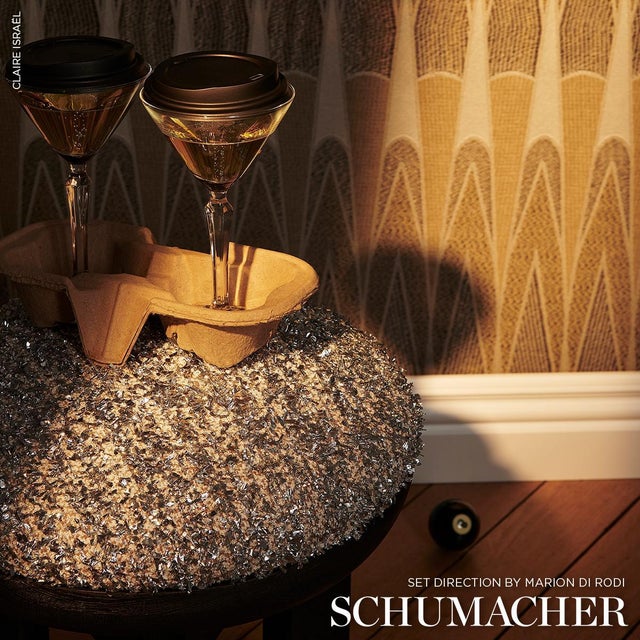 Schumacher Sample - Schumacher Tenue De Soirée Fabric In Sparkling Silver For Sale - Image 4 of 6