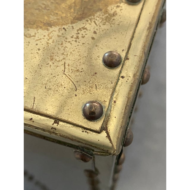 1980s 1980s Sarreid Style Brass Clad 3 Drawer Chest For Sale - Image 5 of 16