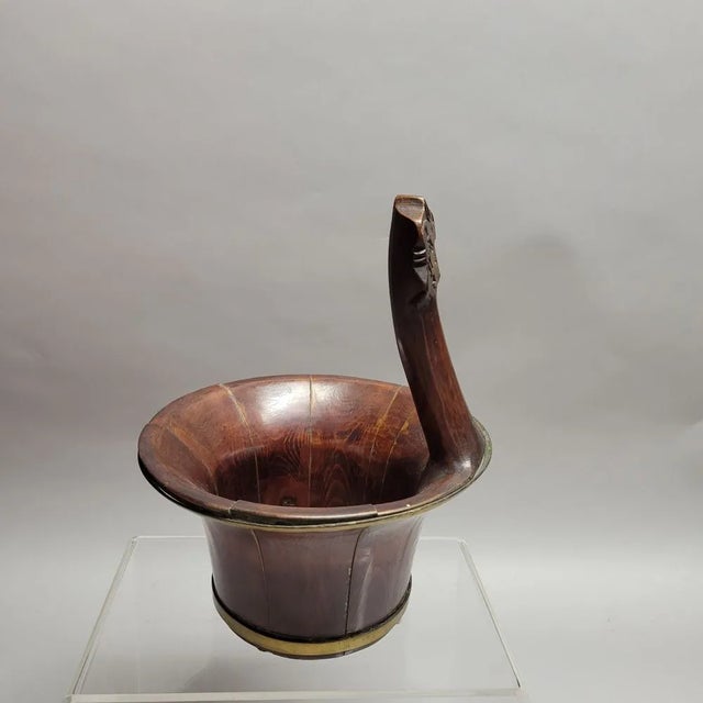 Wood Antique Chinese Wooden Small Water Bucket or Scoop With Handle For Sale - Image 7 of 8
