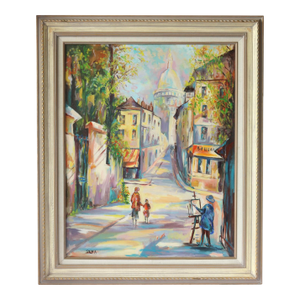 Midcentury French Abstract Montmartre Sacré-Cœur Paris Painting