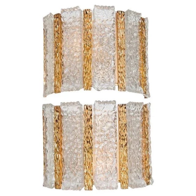 Gold-Plated Wall Sconces in the Style of Kalmar, 1960, Set of 2 For Sale - Image 6 of 9