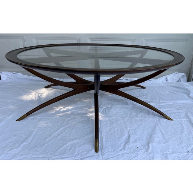 Brown Mid 20th Century Danish Mid Century Modern Spider Leg Coffee Table For Sale - Image 8 of 10