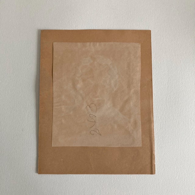 Black 1953 Modern Portrait Watercolor Painting of a Woman Wearing a Kimono Jacket For Sale - Image 8 of 10