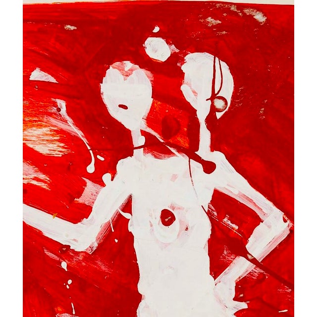 Mid-Century Modern David Aaron Greenberg — Jesus! I Hear the Music — Acrylic & Mixed Media on Paper, Signed (Unframed) For Sale - Image 3 of 6