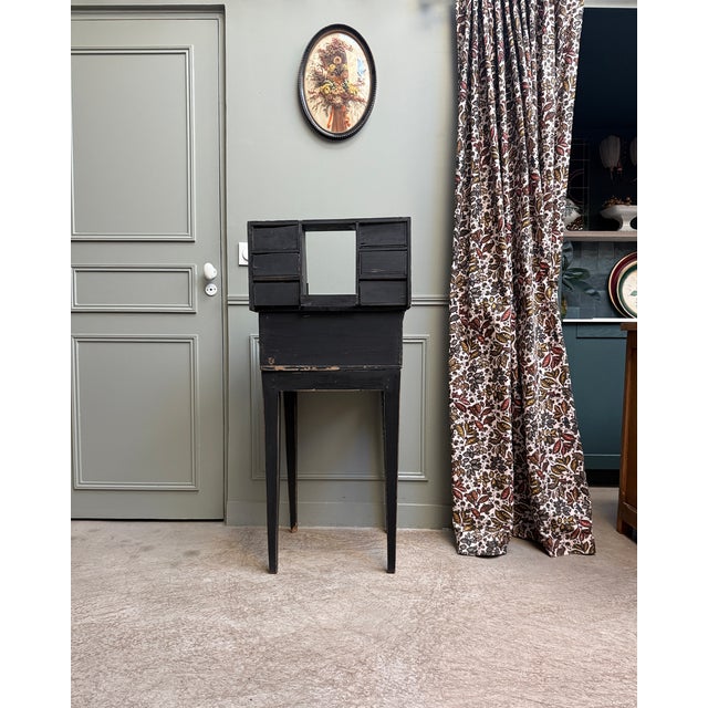 Wood Small Antique Black Tiered Desk, 1890s For Sale - Image 7 of 15