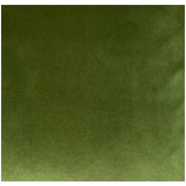 Large Embroidered Samarkand Pillow / 22.0" x 22.0" Solid Green Cotton Velvet fabric from Robert Allen for the back...