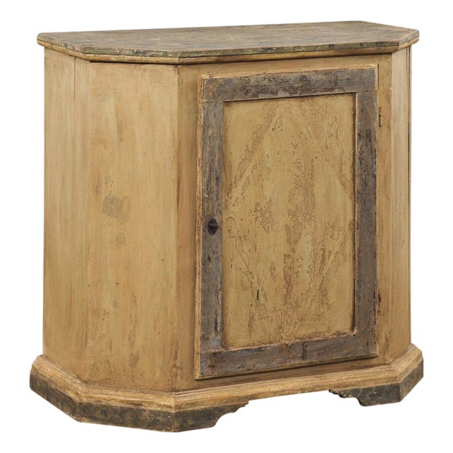 19th C Italian Painted Demi-Console Cabinet For Sale