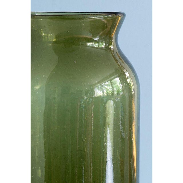 French Green Glass Pickling Jar Vase, 19th Century For Sale - Image 4 of 7