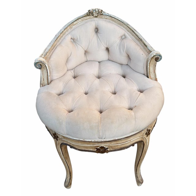 Maison Jansen Maison Jansen Louis XV Style Petite Swivel Vanity Boudoir Chair Stool For Sale - Image 4 of 4
