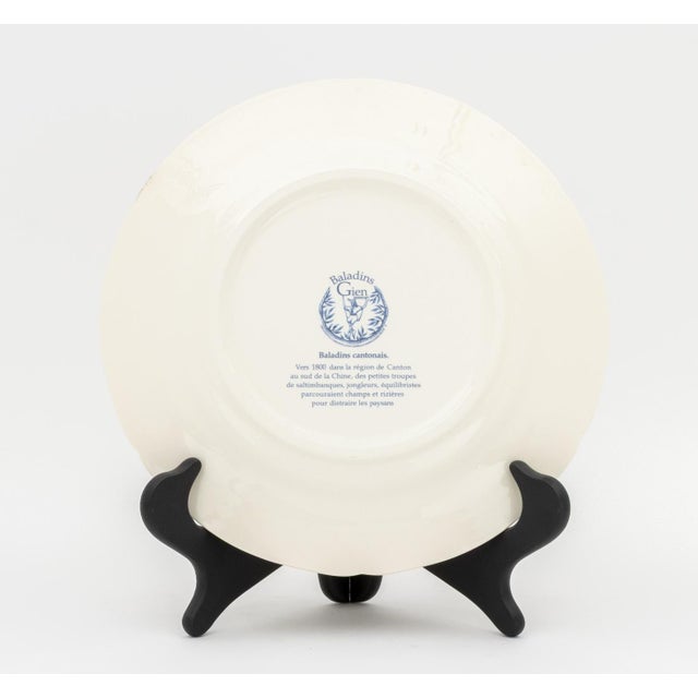 Faiencerie De Gien "Baladins" Plate Service for 6 For Sale - Image 12 of 13