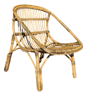Vintage French Rattan Armchair, 1950s