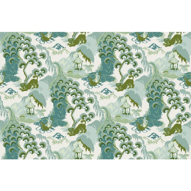 Old Peking Celadon Fabric by the Yard For Sale