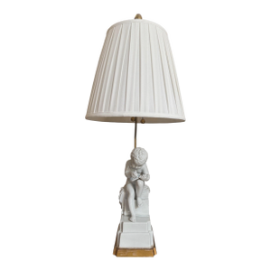 Mid Century Modern Marbro White Italian Pottery Table Lamp