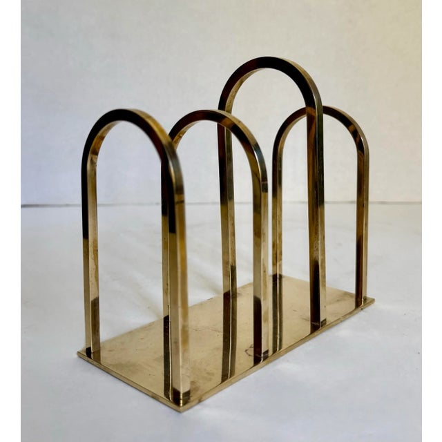 1960s Art Deco Modern Brass Letter Holder Mail Sorter For Sale - Image 5 of 6