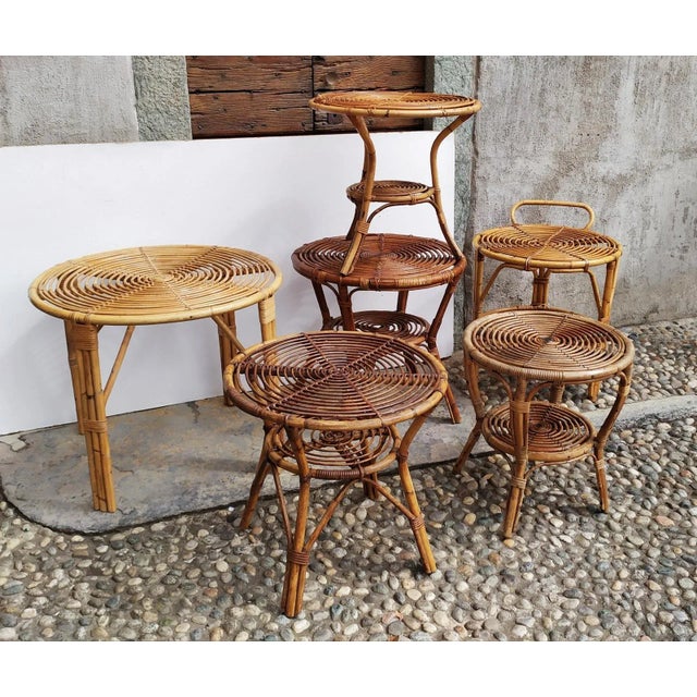 Wood Large Bamboo Seating Group, 1950s, Set of 15 For Sale - Image 7 of 7