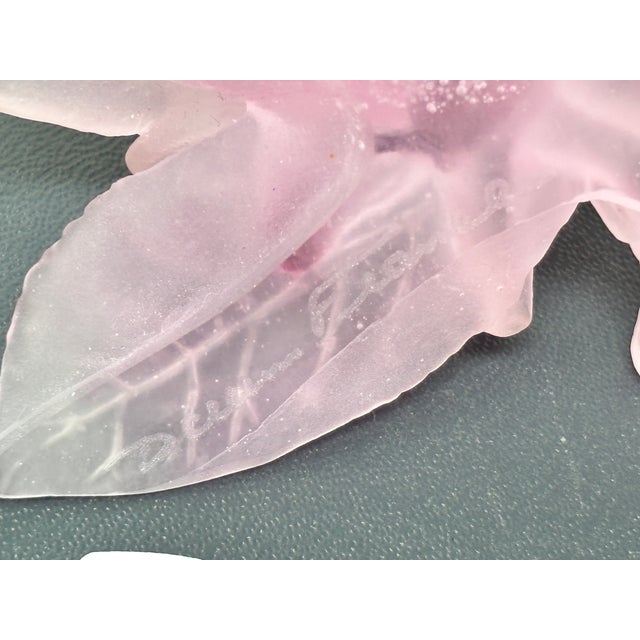 Daum France Rose Passion Pâte De Verre Crystal Rose Paperweight, 1990s For Sale - Image 9 of 15