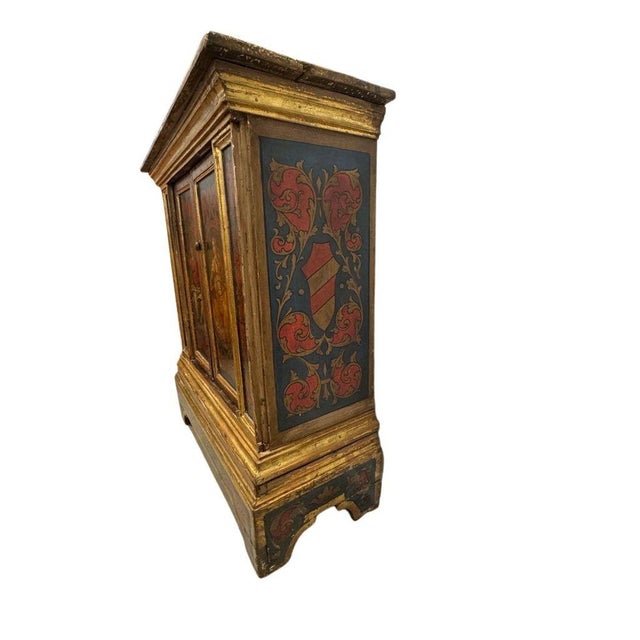 Mid 19th Century Florentine Hand Painted Cabinet With Classical Figural Depictions, C. Mid 1800s For Sale - Image 5 of 12