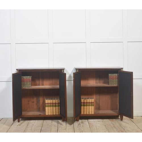Regency-Mahogany Cabinets with Brass Lattice Doors, 1890s, Set of 2 For Sale - Image 9 of 12