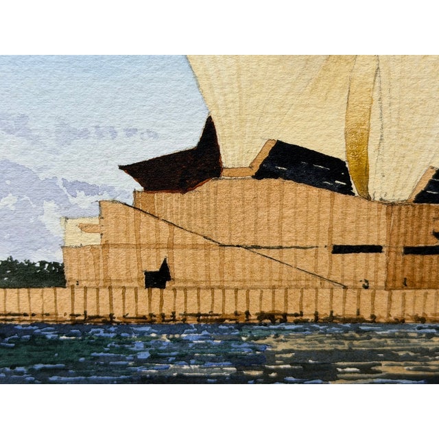 20th Century Painting Sydney Harbour Opera House House Australia Signed G. Douglas Hemingway For Sale - Image 11 of 18