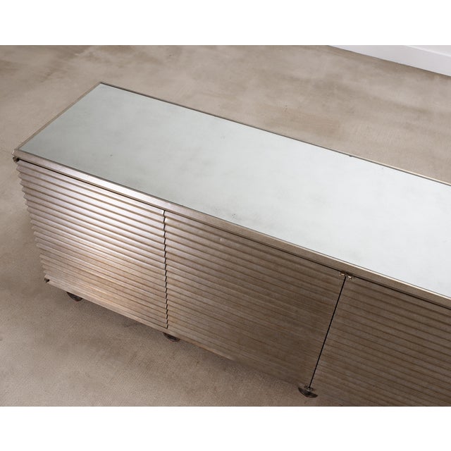 Julian Chichester Variegated Nickel "Storm" Cabinet Credenza 7Ft For Sale - Image 9 of 18