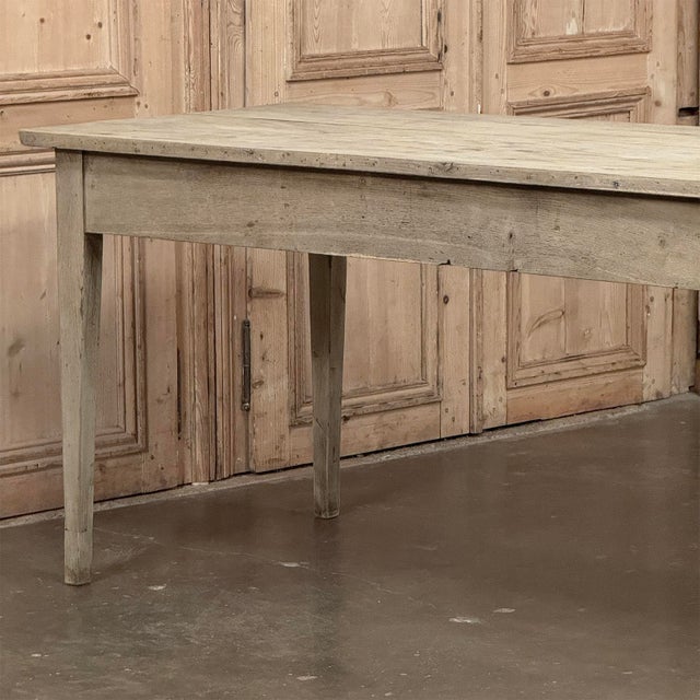 Wood 18th Century Country French Louis XVI Period Rustic Elmwood Dining Table For Sale - Image 7 of 18