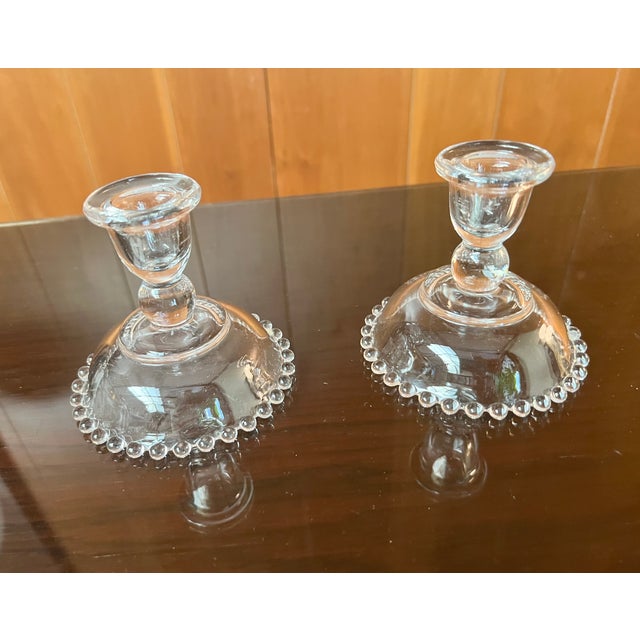 Vintage Imperial Candlewick Candle Holder Set For Sale - Image 4 of 6