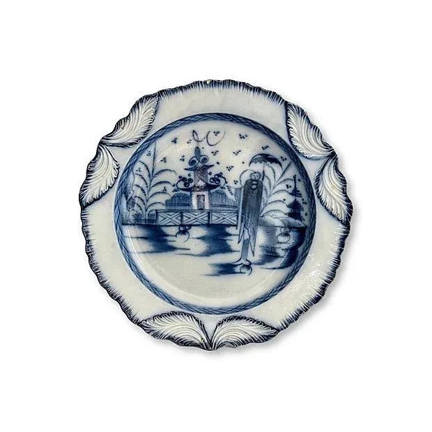 18th Century C. 1780 English Long Liza Pearlware Plate For Sale - Image 5 of 5